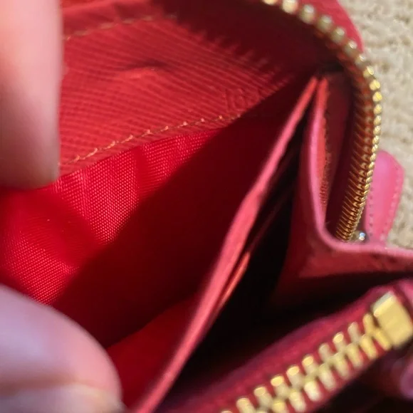 Prada vintage Y2K Saffiano leather checkered long wallet pink gold - Picture 10 of 10